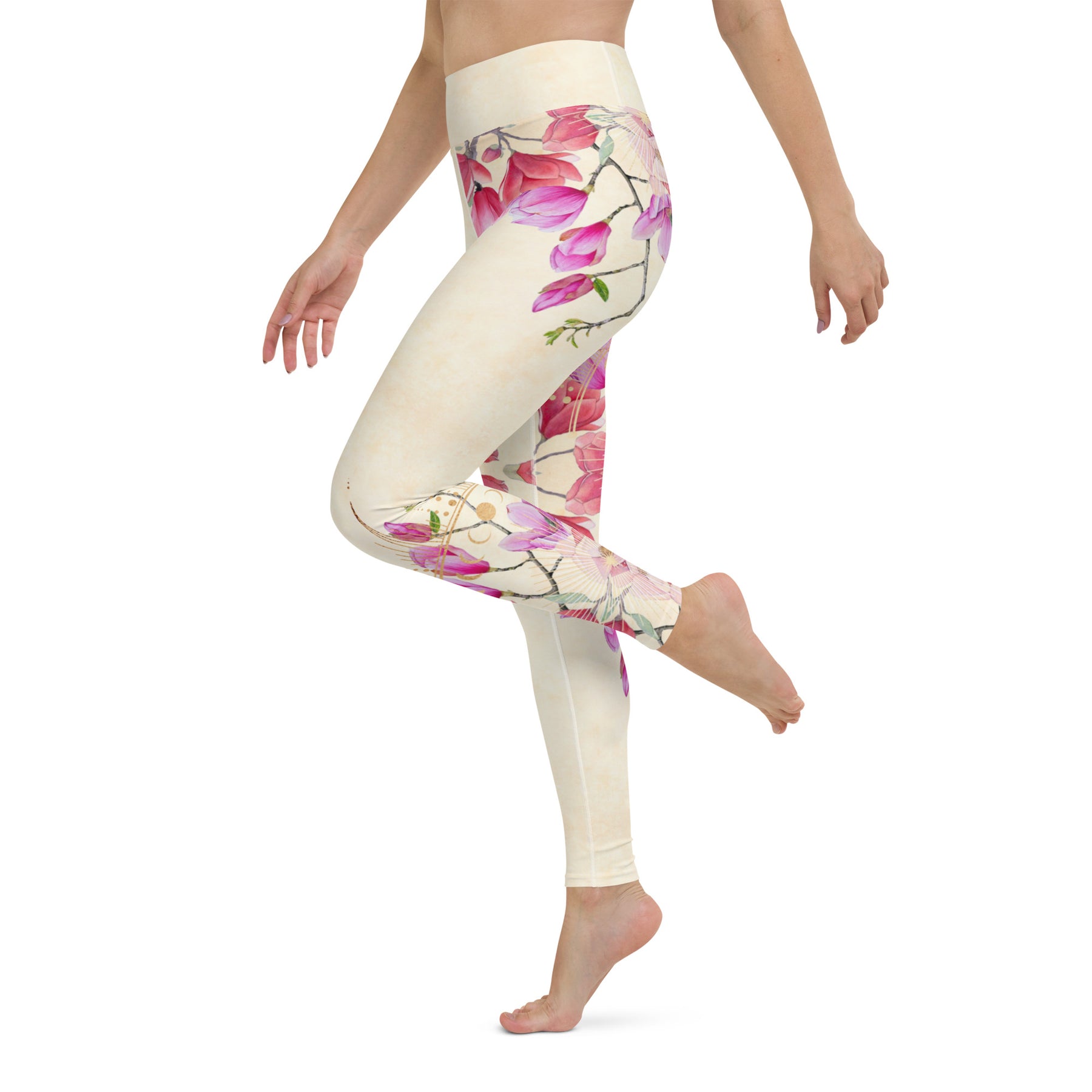Goldene Magnolie asymmetrisch / Leggings