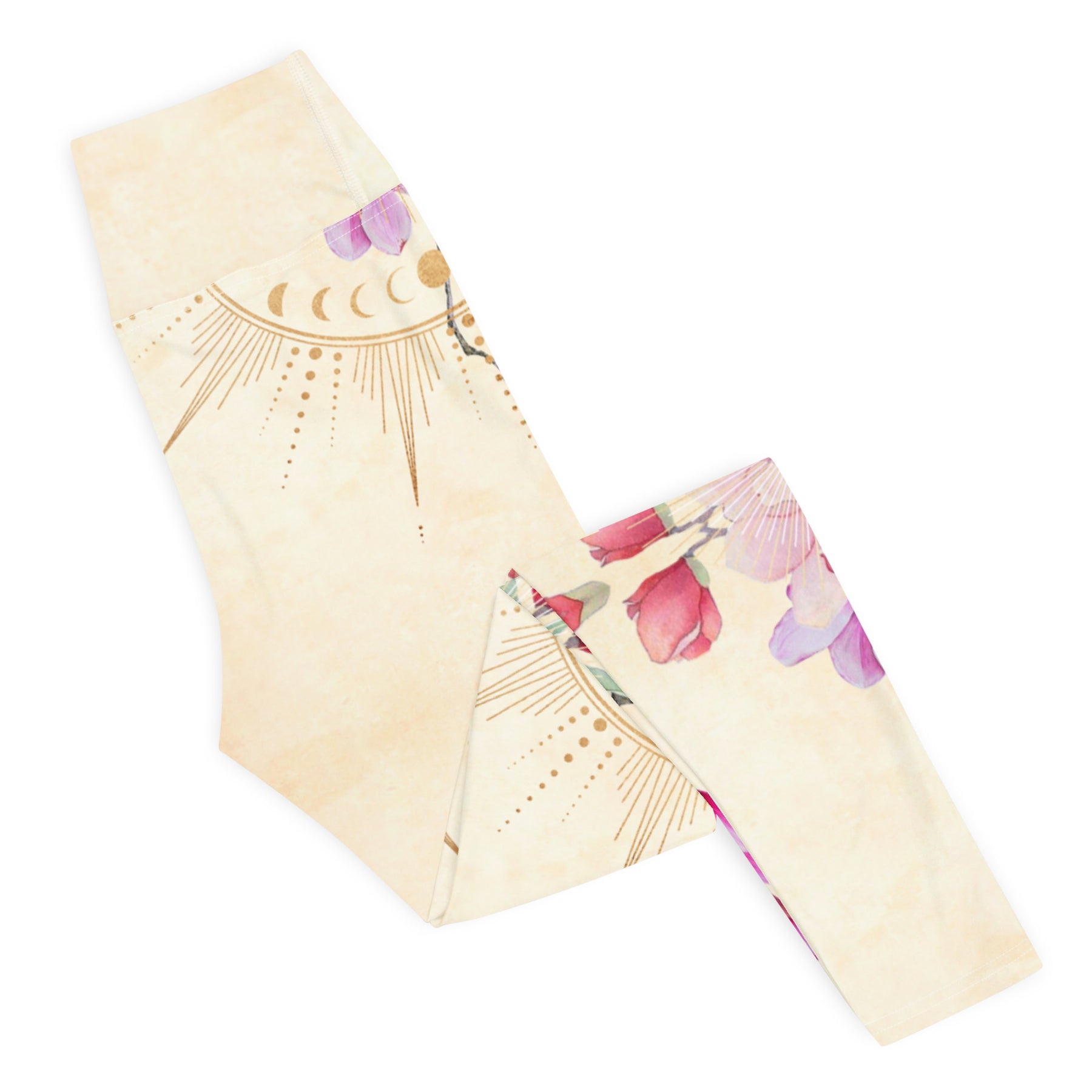 Goldene Magnolie symmetrisch / Leggings