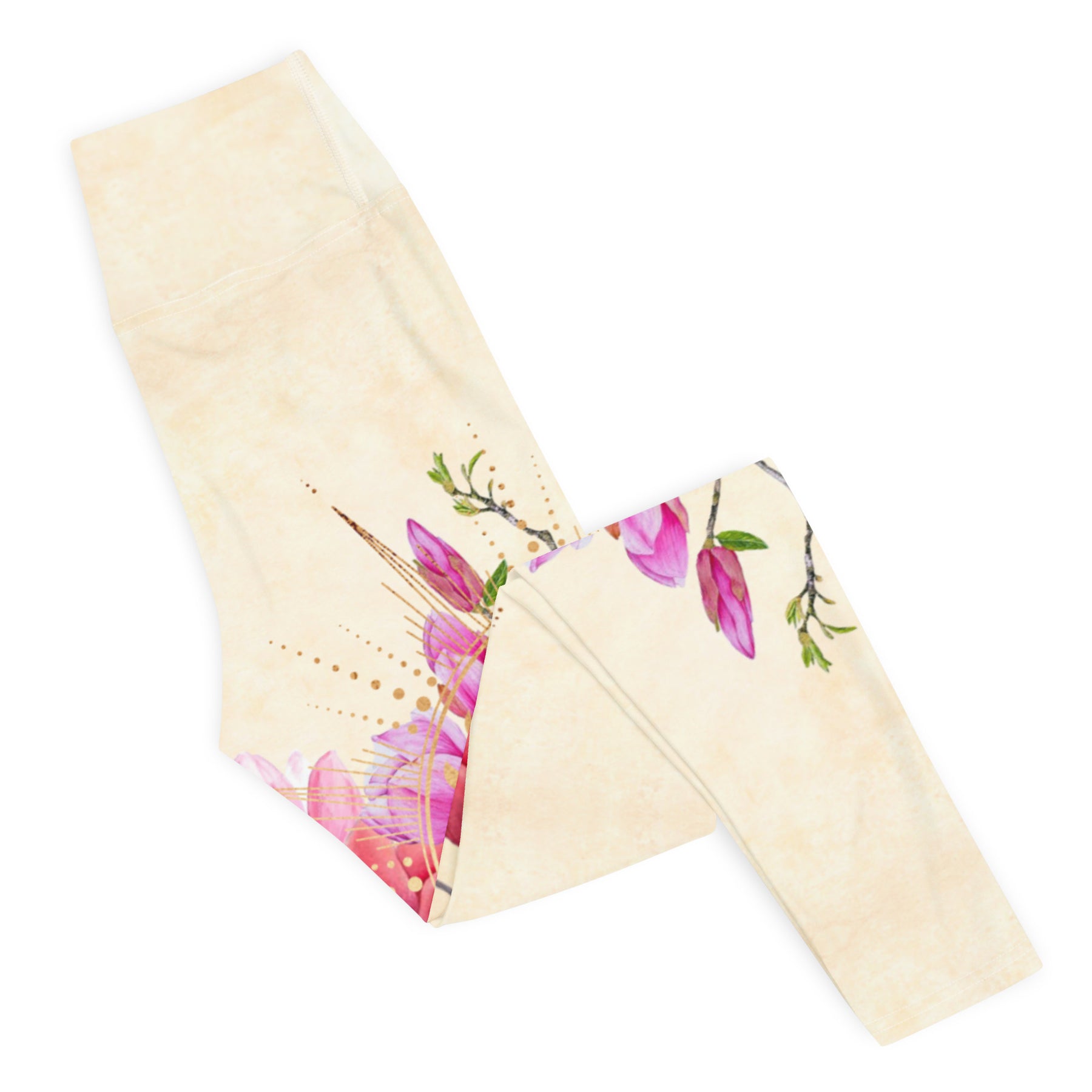 Goldene Magnolie asymmetrisch / Leggings