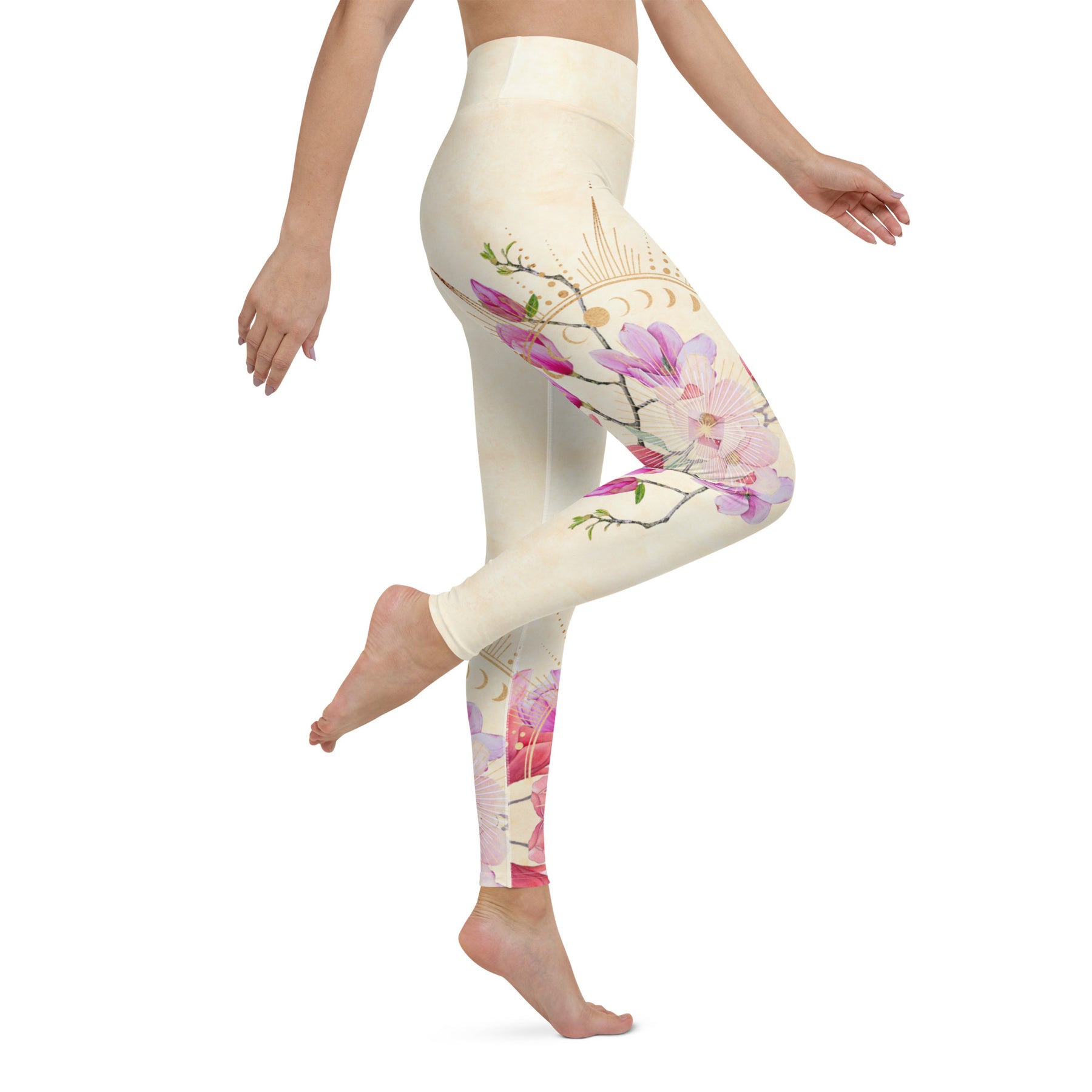 Goldene Magnolie asymmetrisch / Leggings