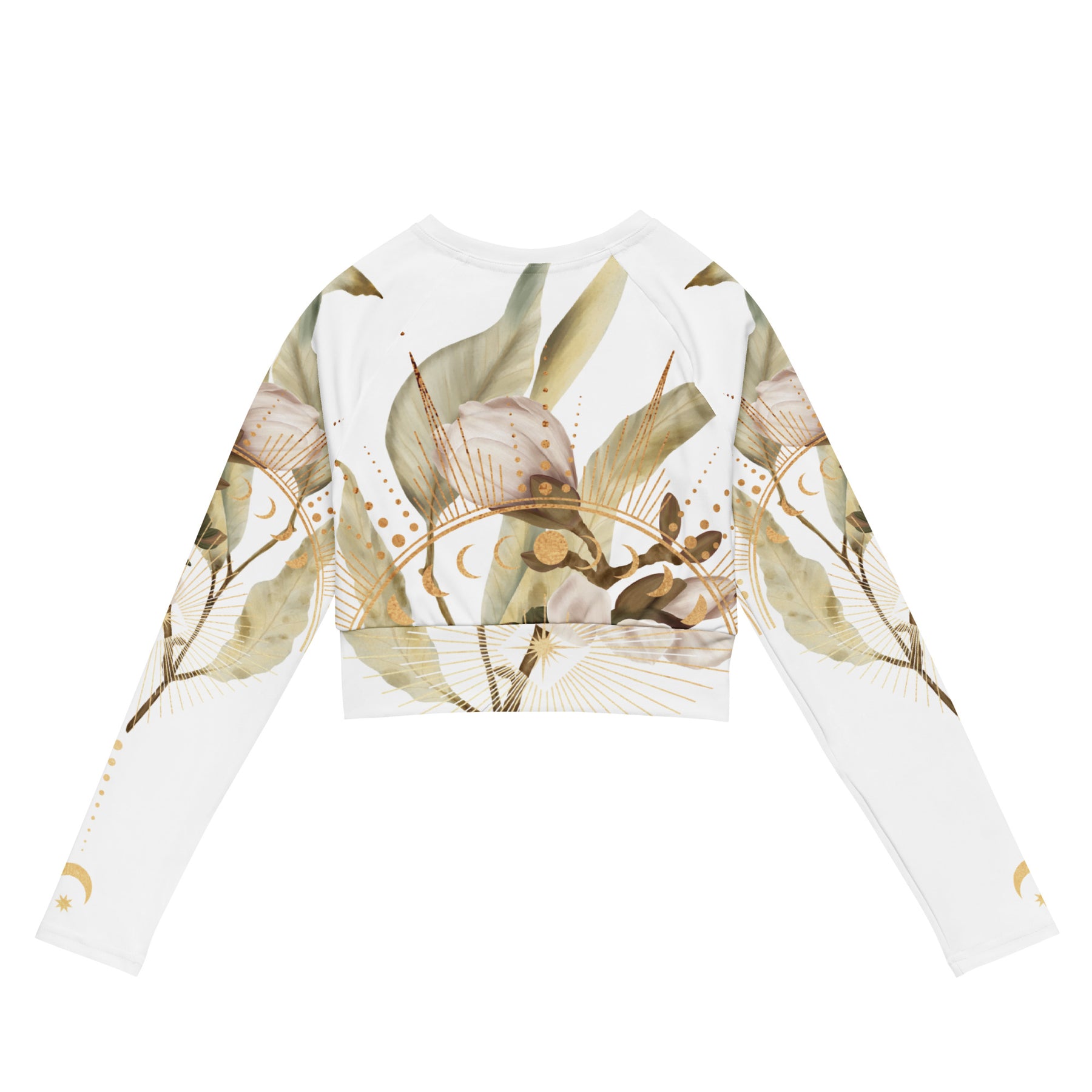 Believe weiss /  Crop Top Longsleeve mit AOP