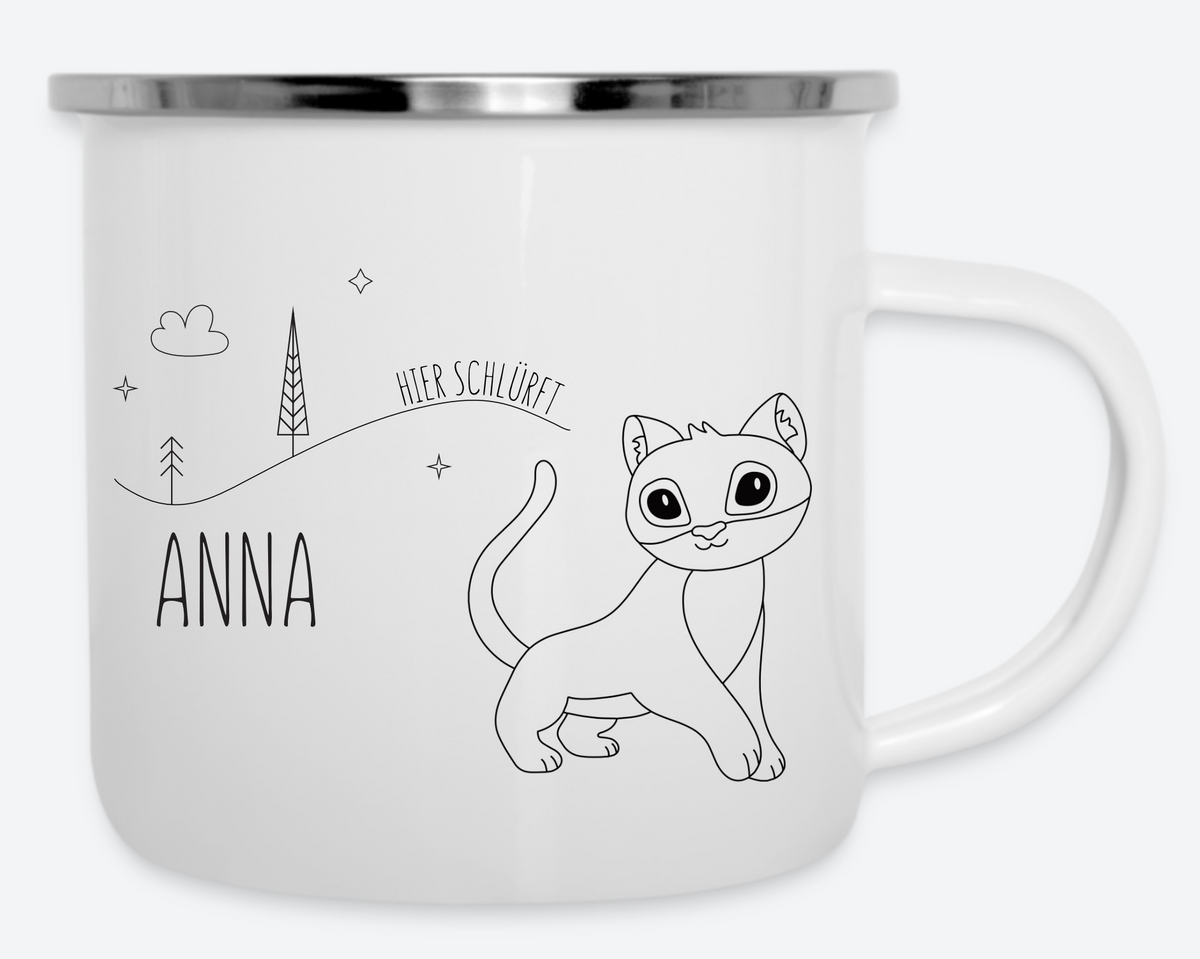 Personalisierbare Emaille-Tasse für Kinder