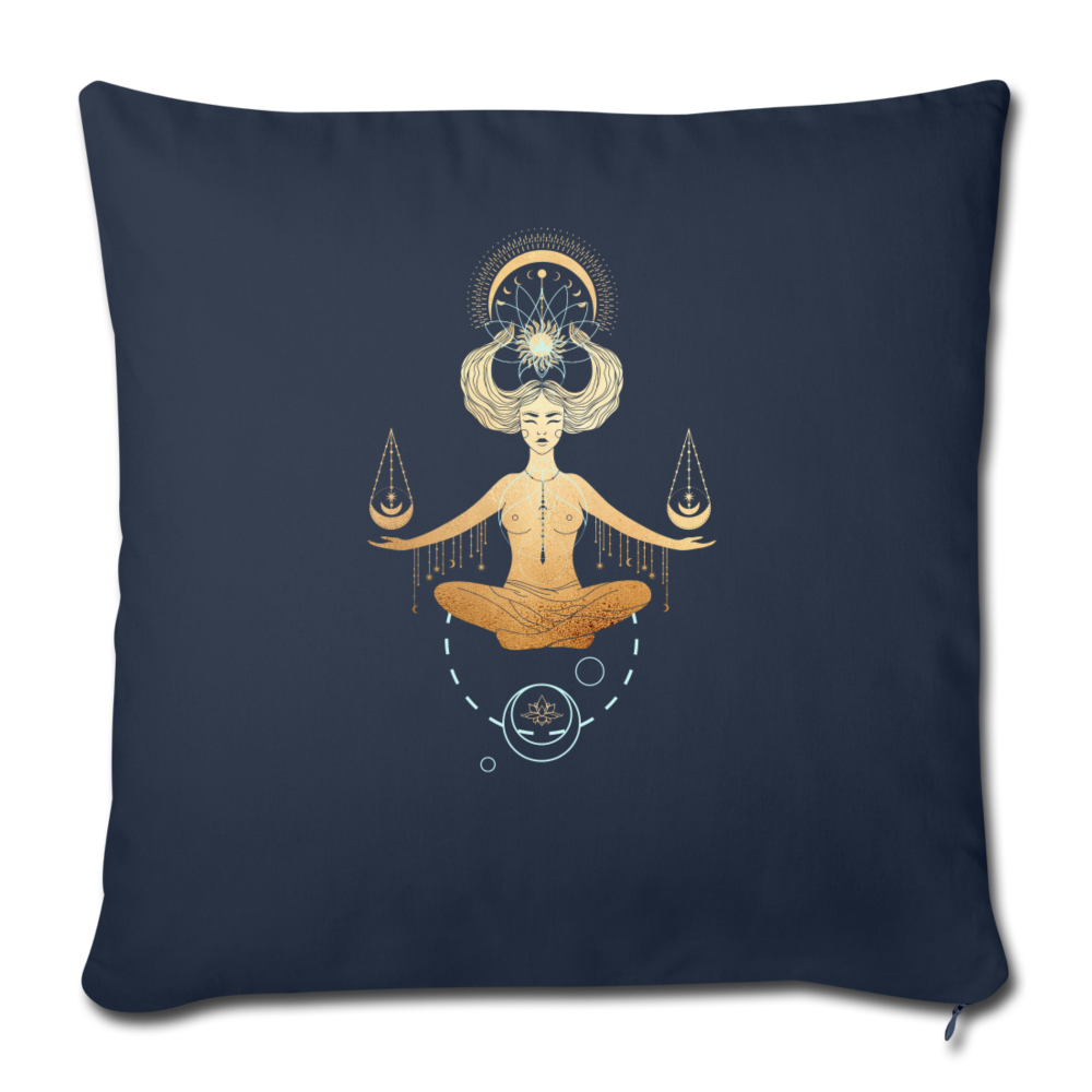 Göttin der Balance / Personalisierbarer Kissenbezug - Navy