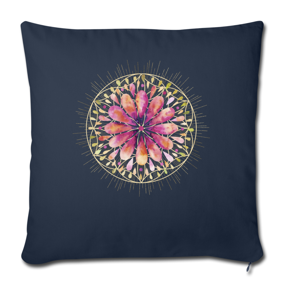 Mandala rot / Personalisierbarer Kissenbezug - Navy