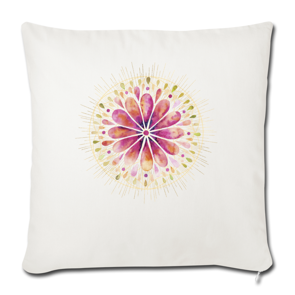 Mandala rot / Personalisierbarer Kissenbezug - Naturweiß