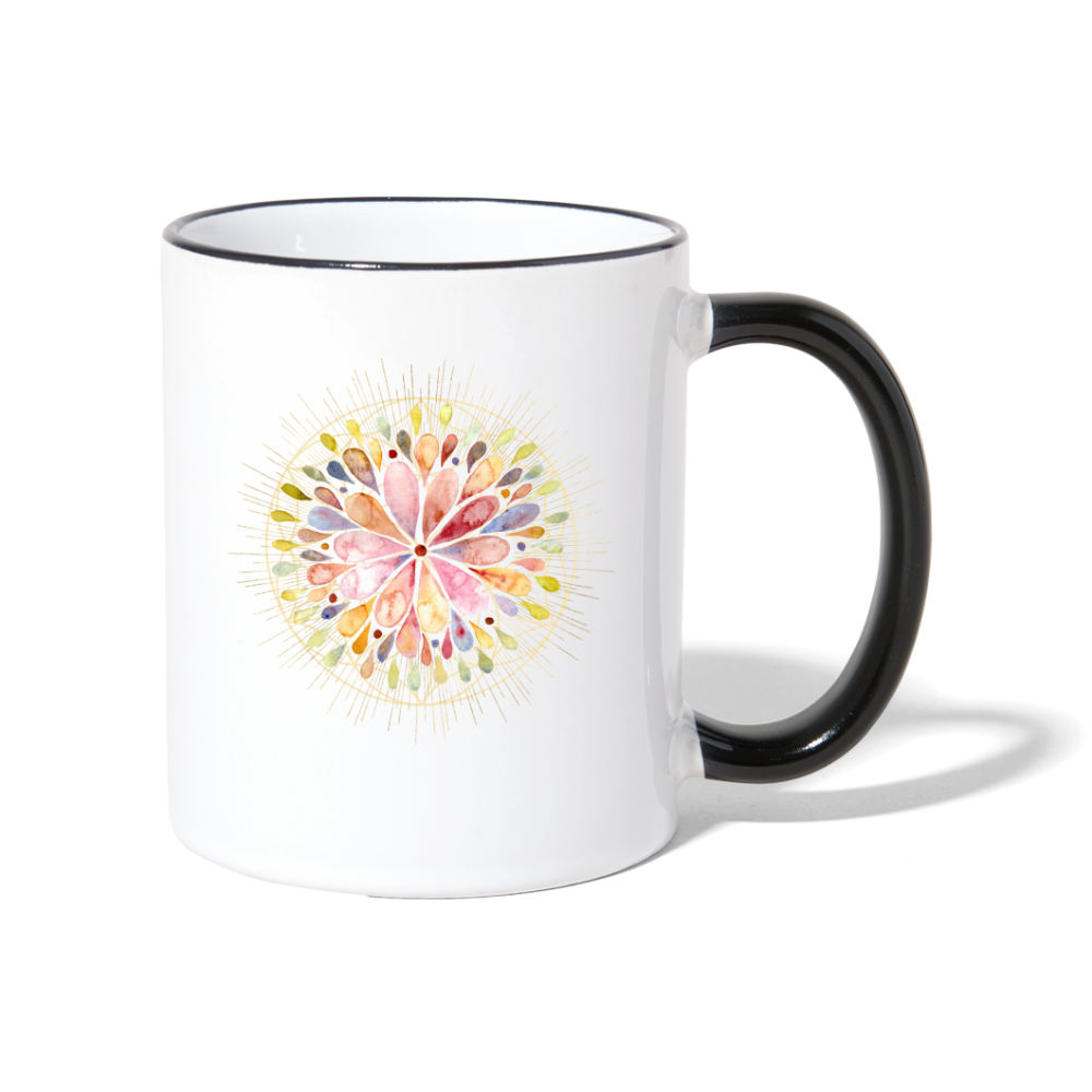 Mandala bunt / Tasse - Weiß/Schwarz