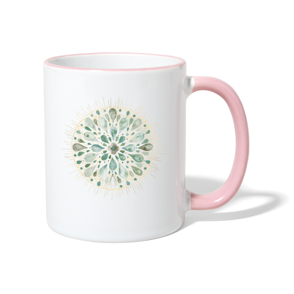 Mandala türkis / Tasse - Weiß/Pink