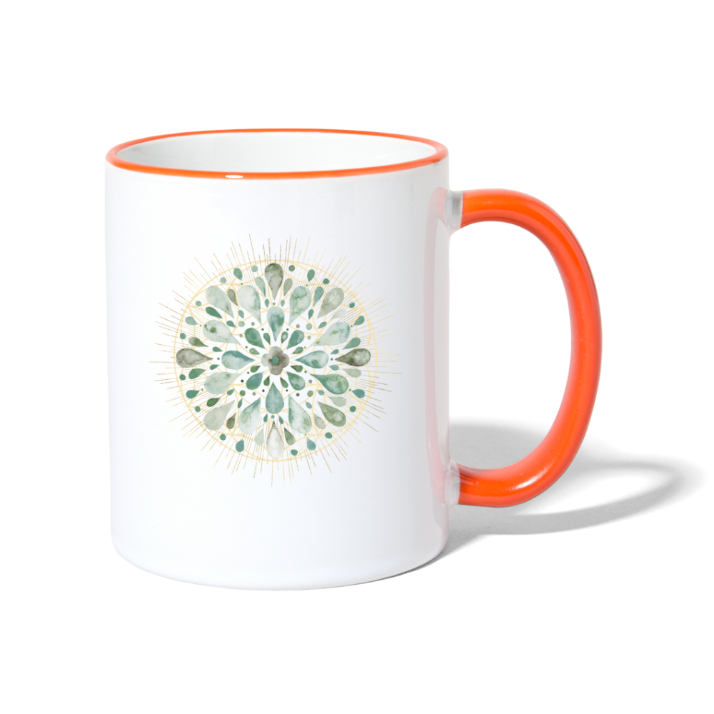 Mandala türkis / Tasse - Weiß/Orange