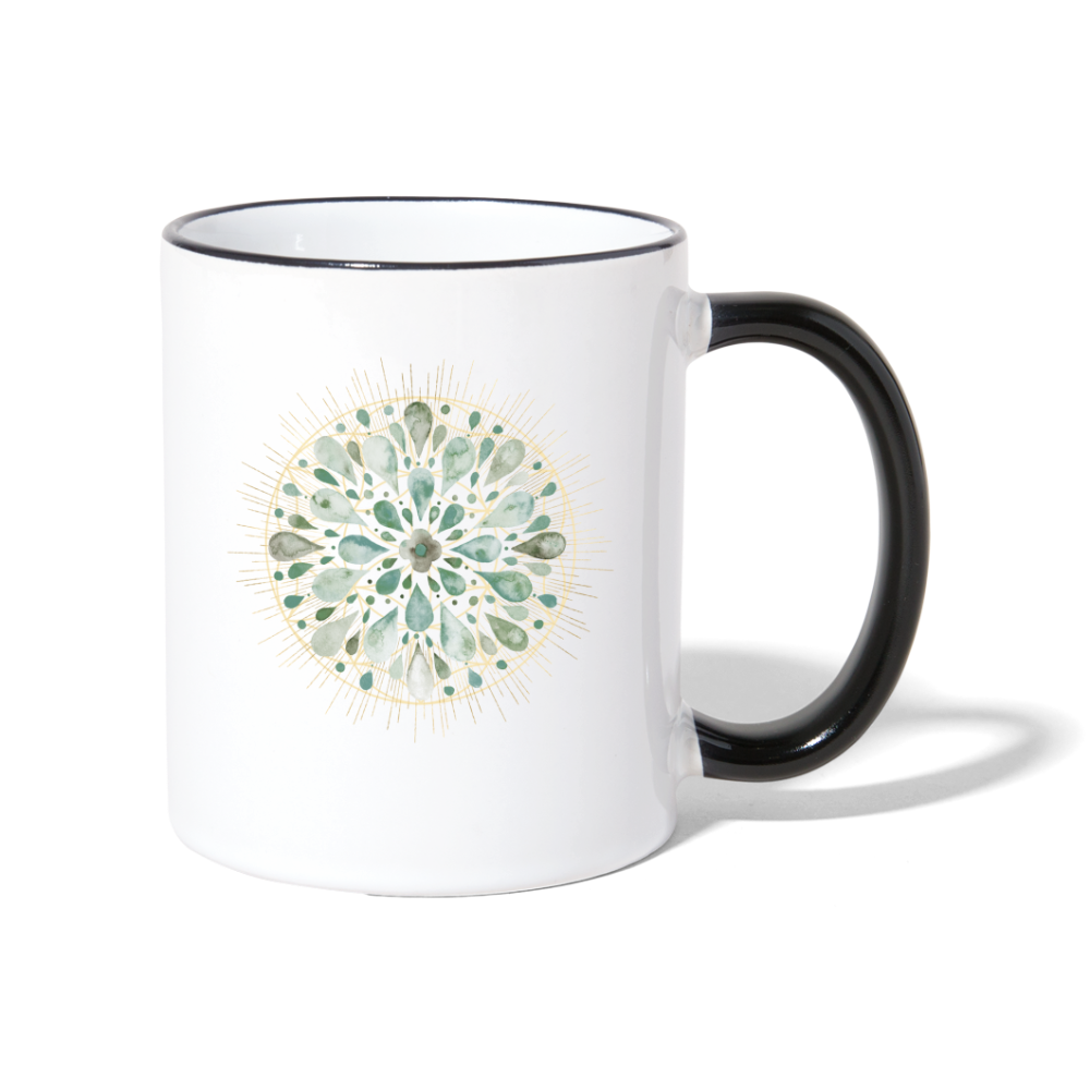 Mandala türkis / Tasse - Weiß/Schwarz