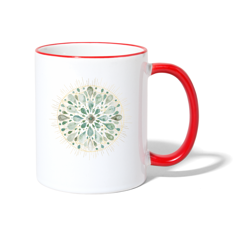 Mandala türkis / Tasse - Weiß/Rot