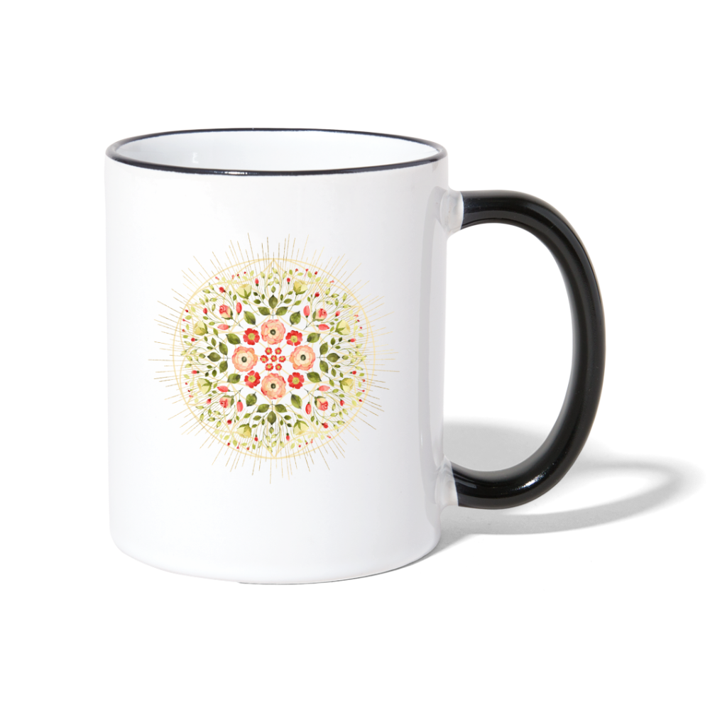 Mandala Blüten / Tasse - Weiß/Schwarz