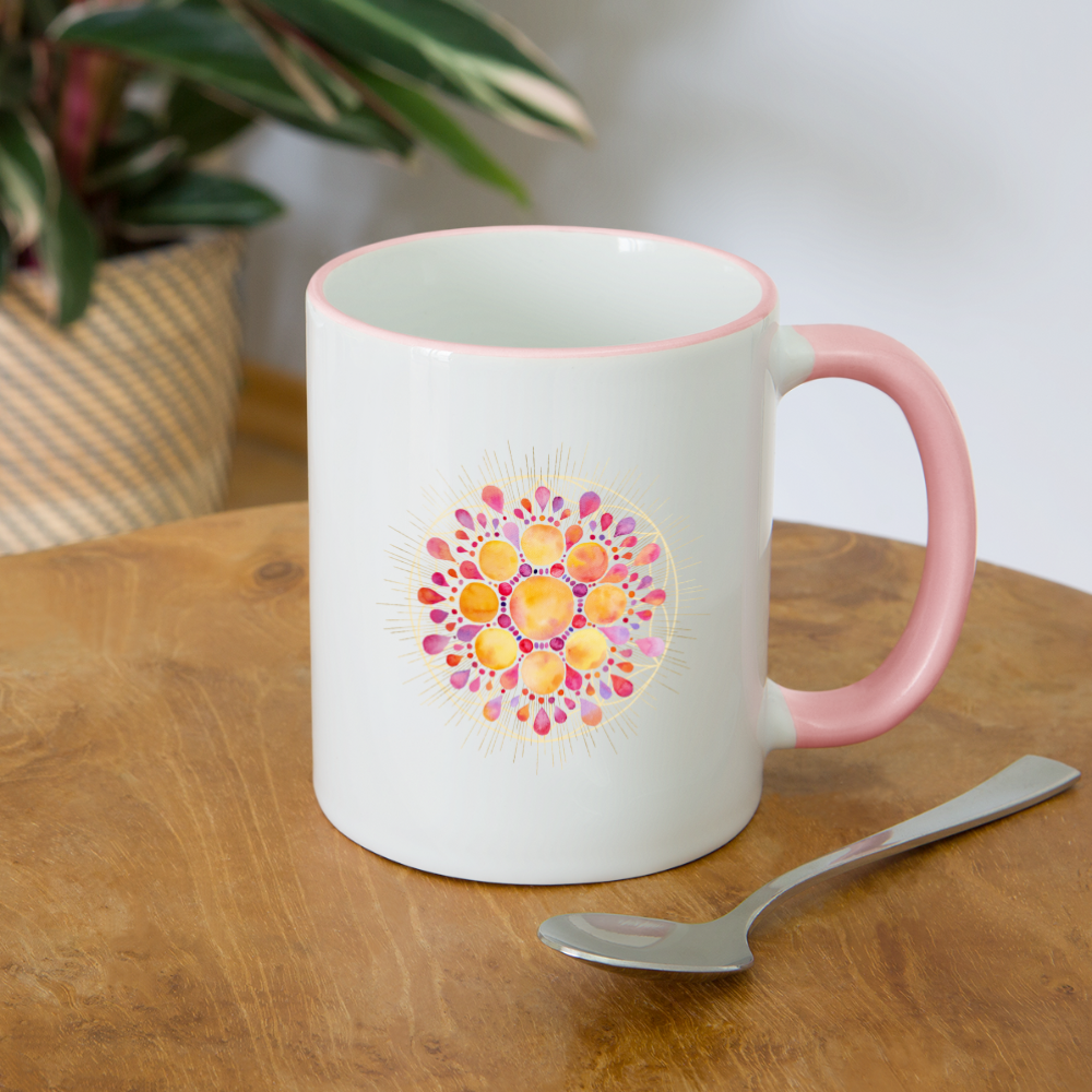 Mandala pink-lila / Tasse - Weiß/Pink