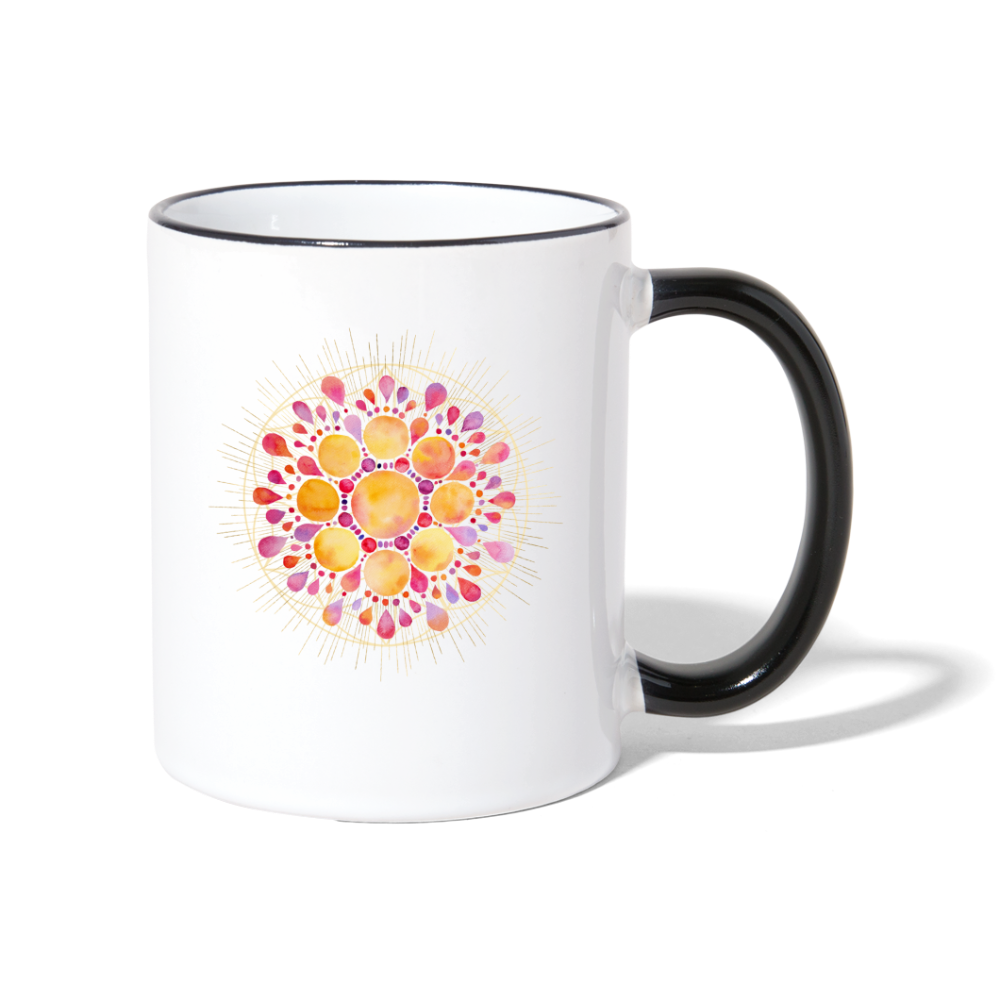 Mandala pink-lila / Tasse - Weiß/Schwarz