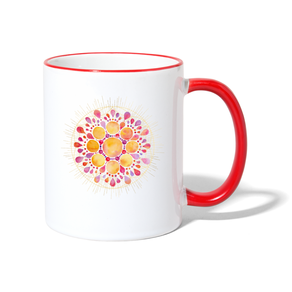 Mandala pink-lila / Tasse - Weiß/Rot