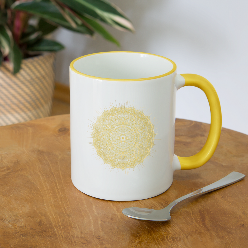 Magic Mandala / Tasse - Weiß/Gelb