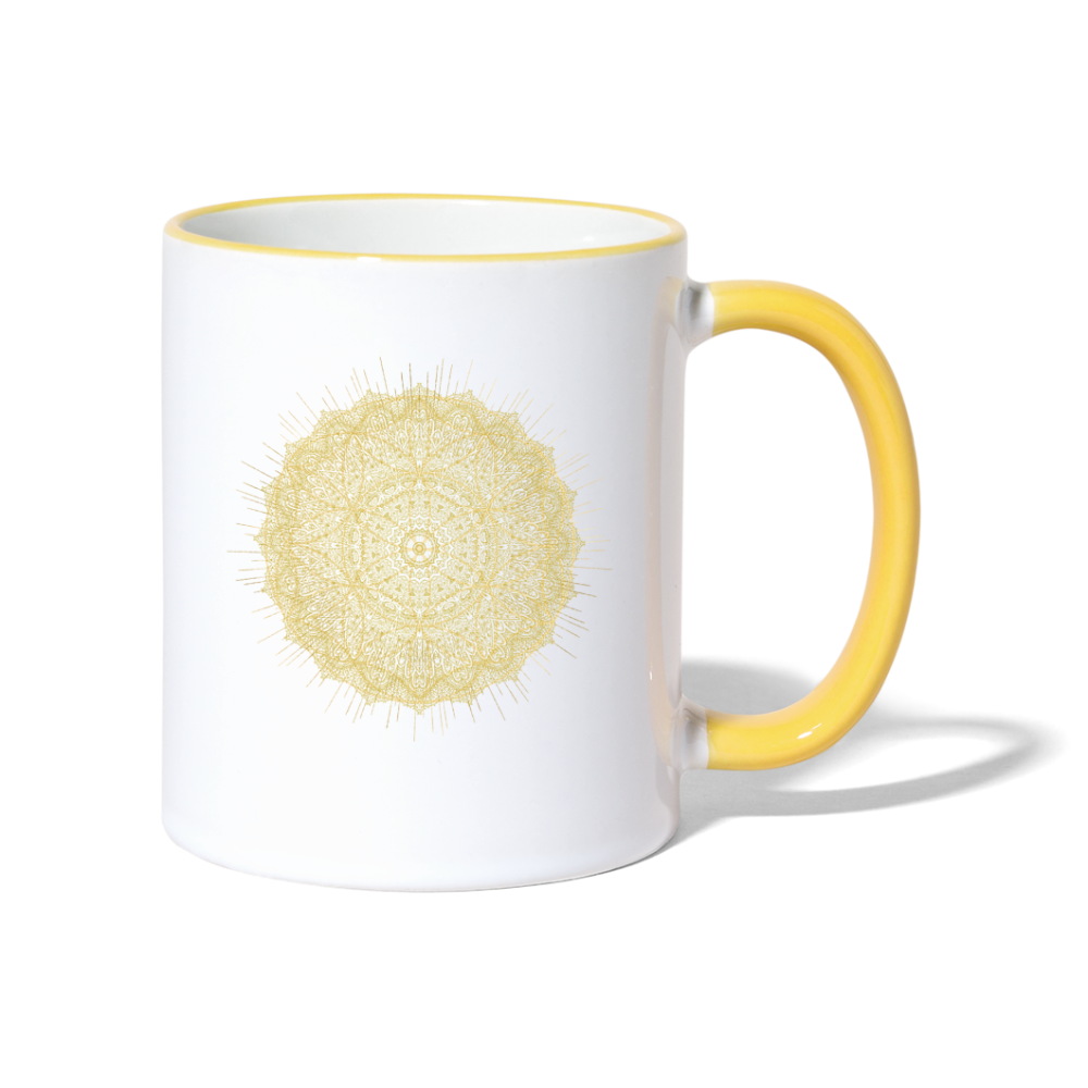 Magic Mandala / Tasse - Weiß/Gelb