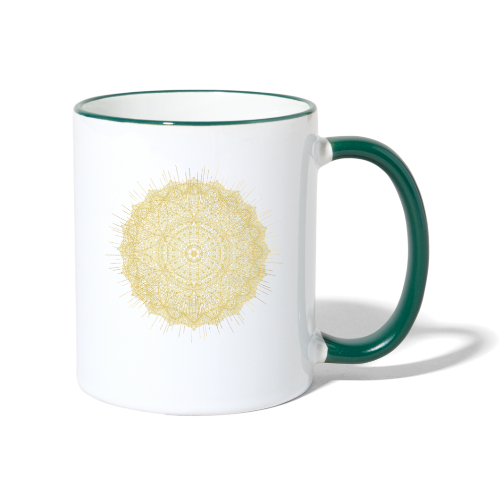 Magic Mandala / Tasse - Weiß/Dunkelgrün
