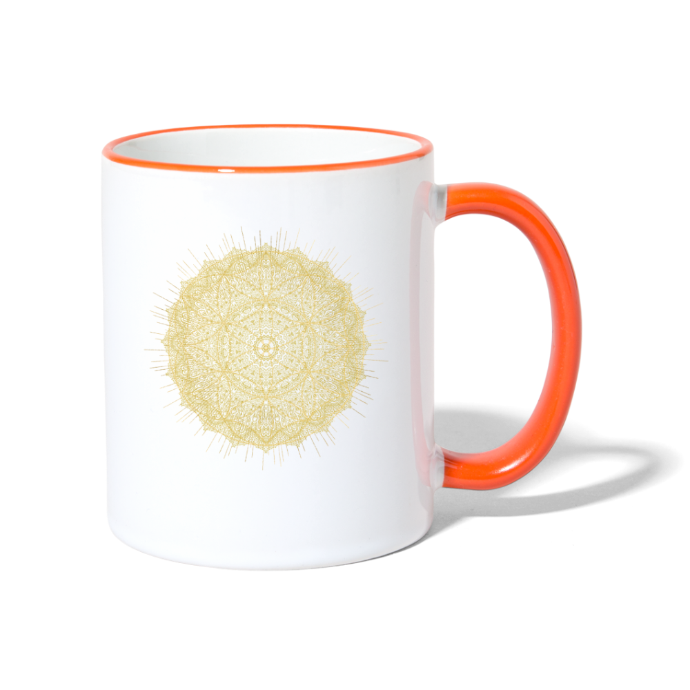 Magic Mandala / Tasse - Weiß/Orange