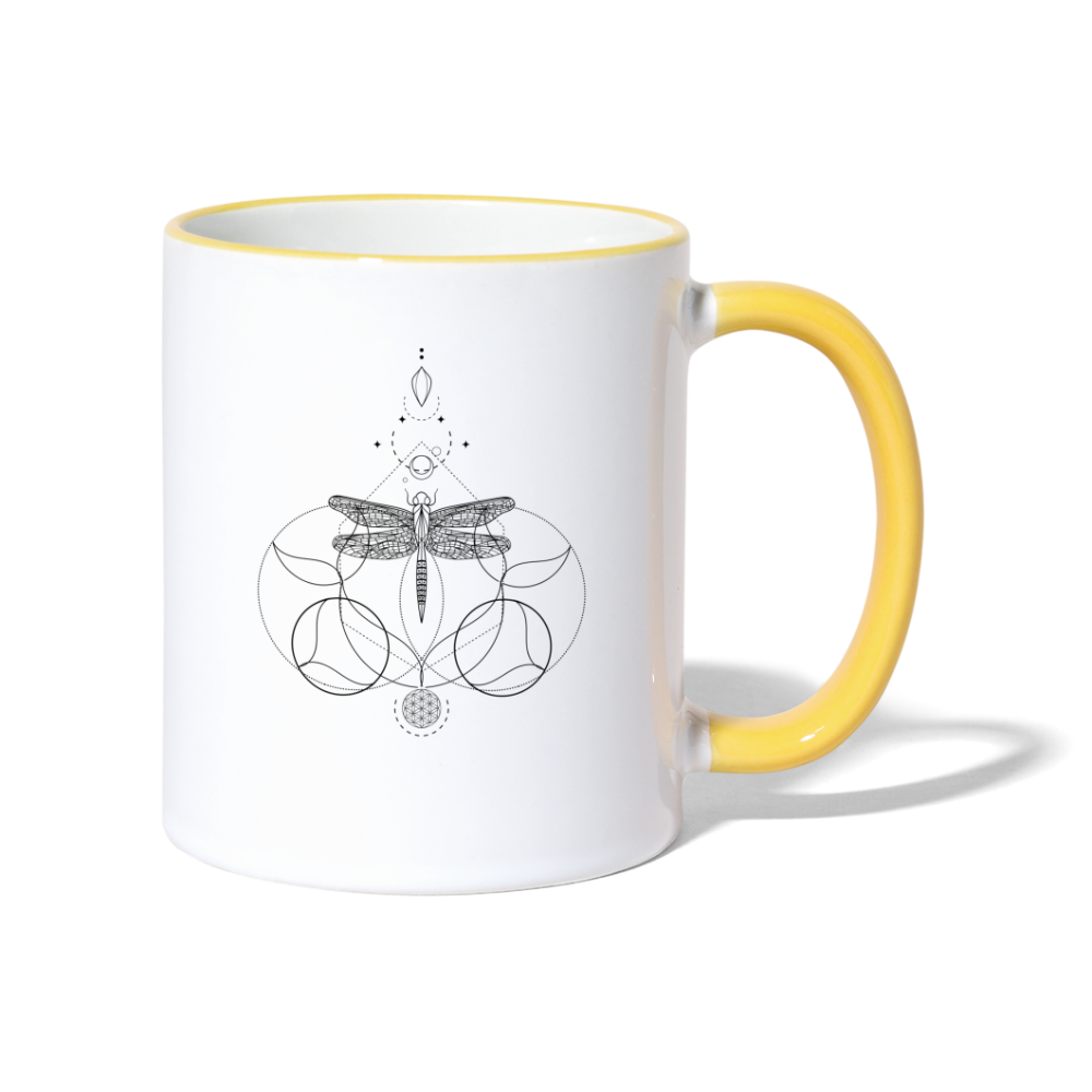 Libelle / Tasse - Weiß/Gelb