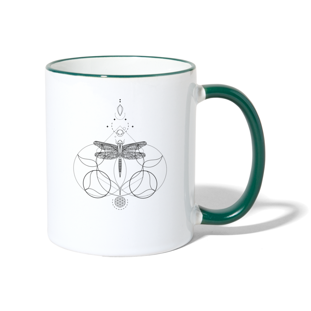 Libelle / Tasse - Weiß/Dunkelgrün