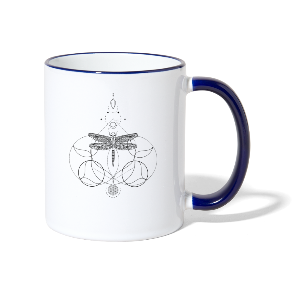 Libelle / Tasse - Weiß/Kobaltblau