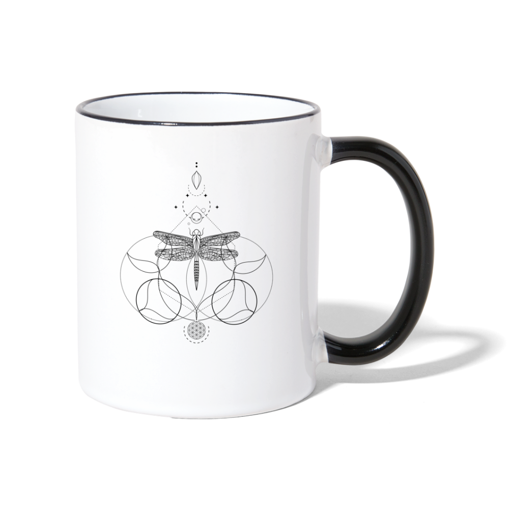 Libelle / Tasse - Weiß/Schwarz