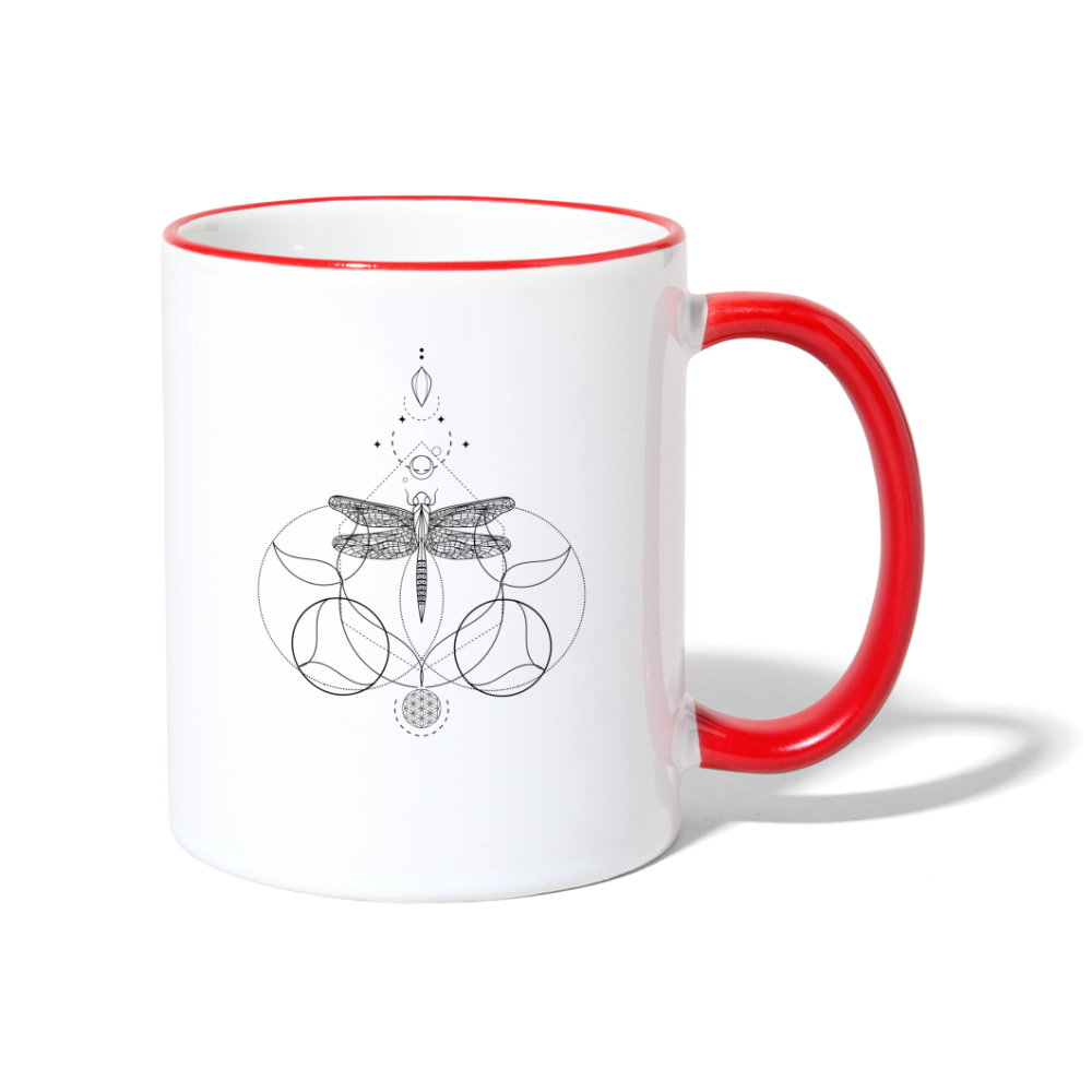 Libelle / Tasse - Weiß/Rot