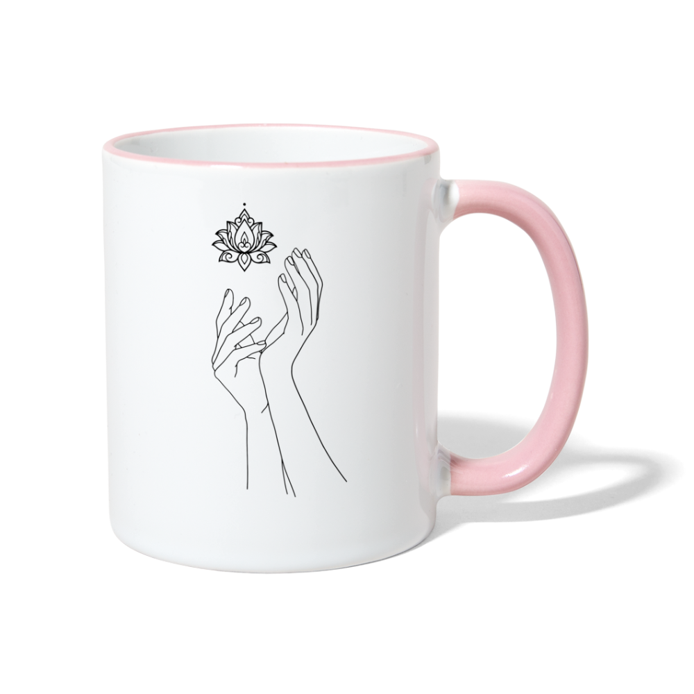 Lotushands / Keramiktasse - Weiß/Pink