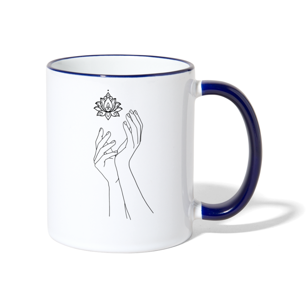 Lotushands / Keramiktasse - Weiß/Kobaltblau