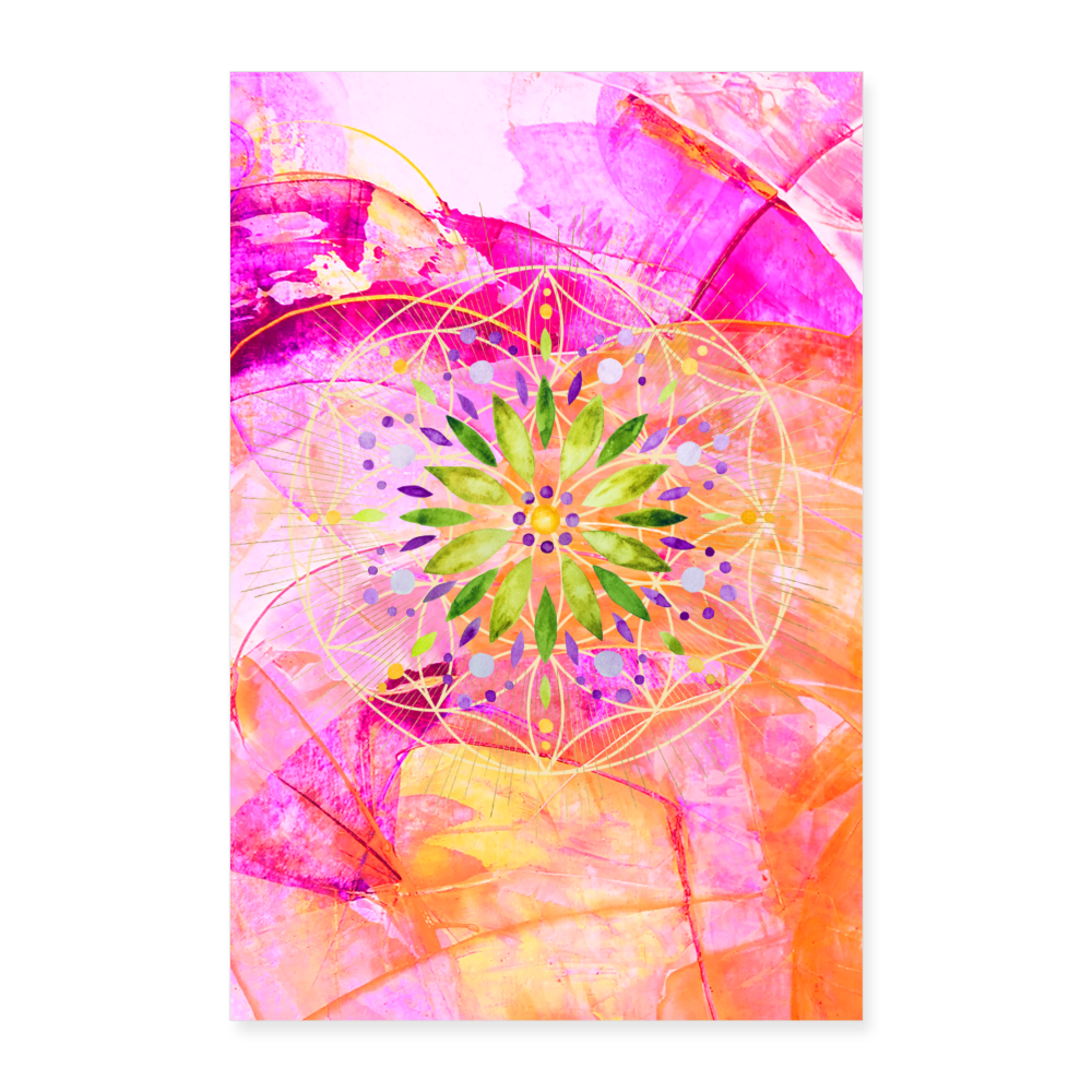 Mandala Sunset / Poster - weiß