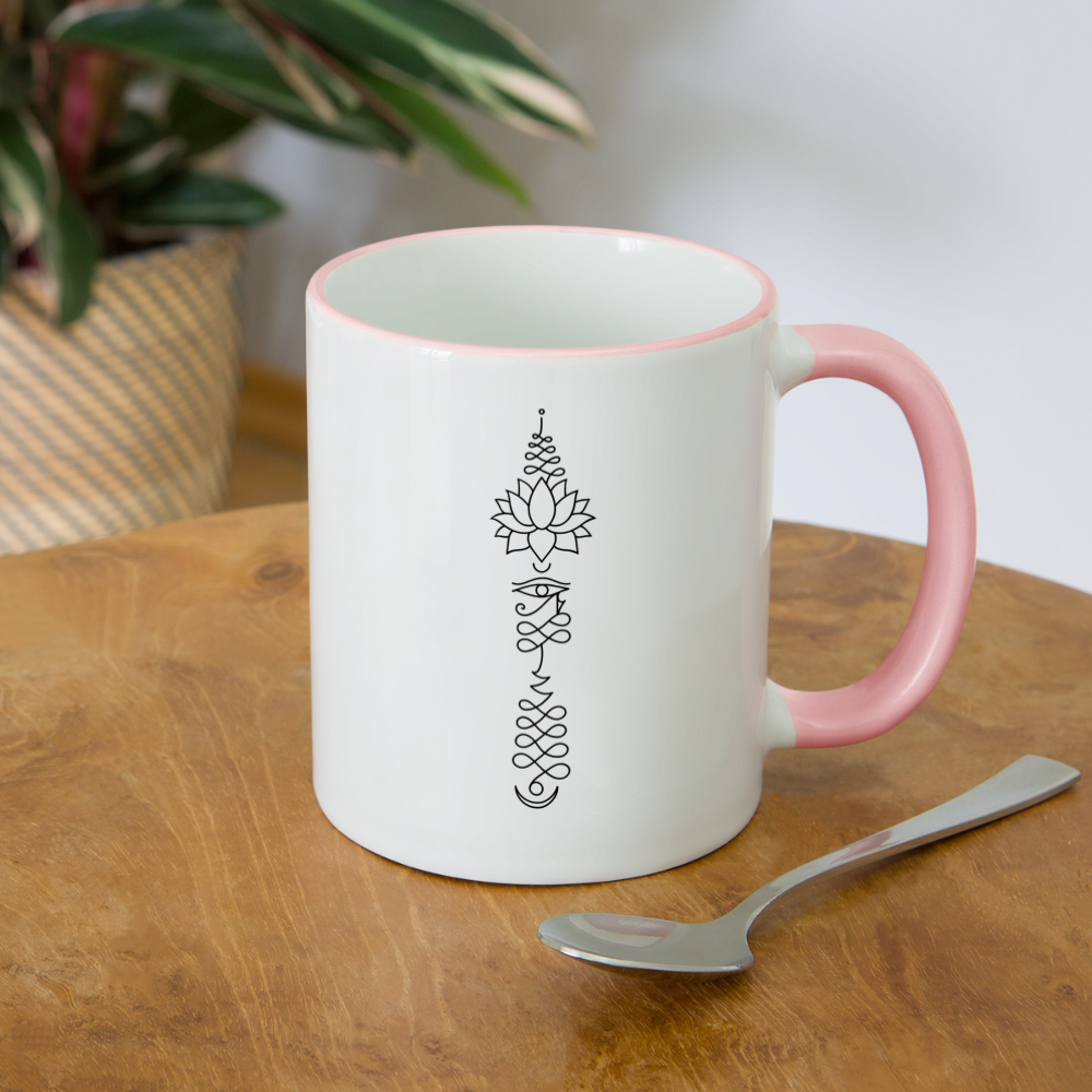 Lotusauge / Keramiktasse - Weiß/Pink