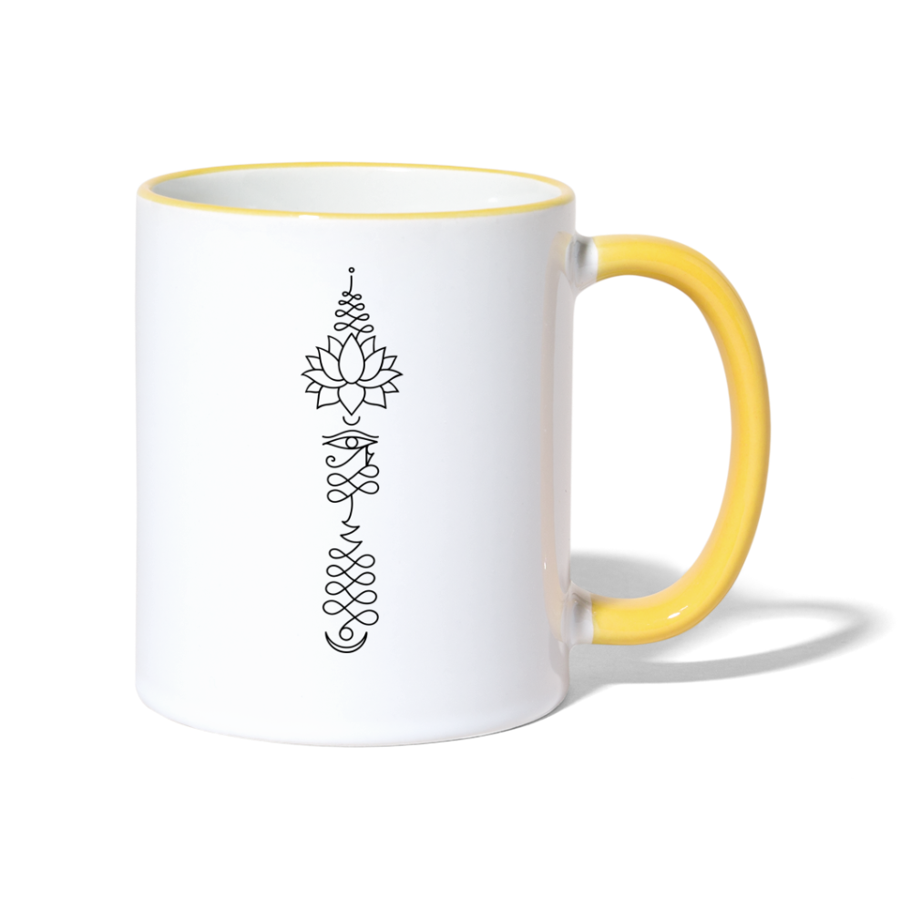 Lotusauge / Keramiktasse - Weiß/Gelb