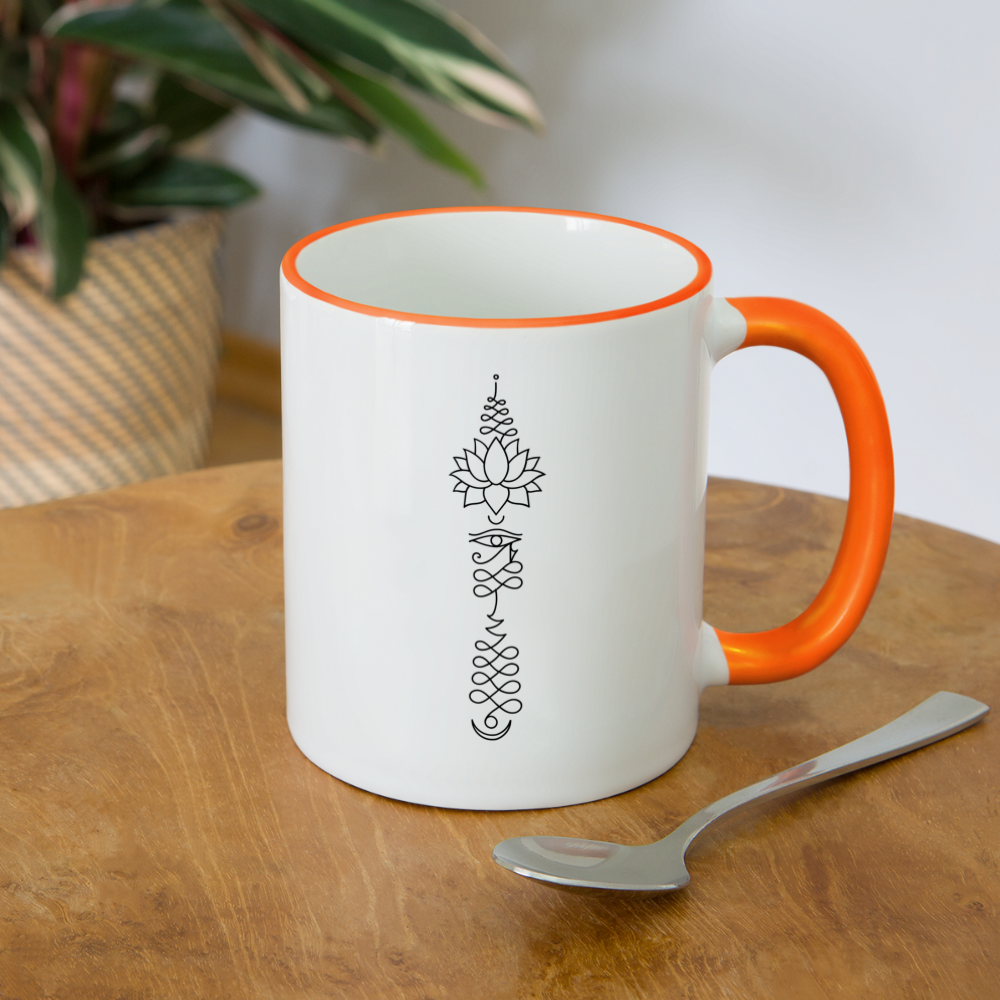 Lotusauge / Keramiktasse - Weiß/Orange