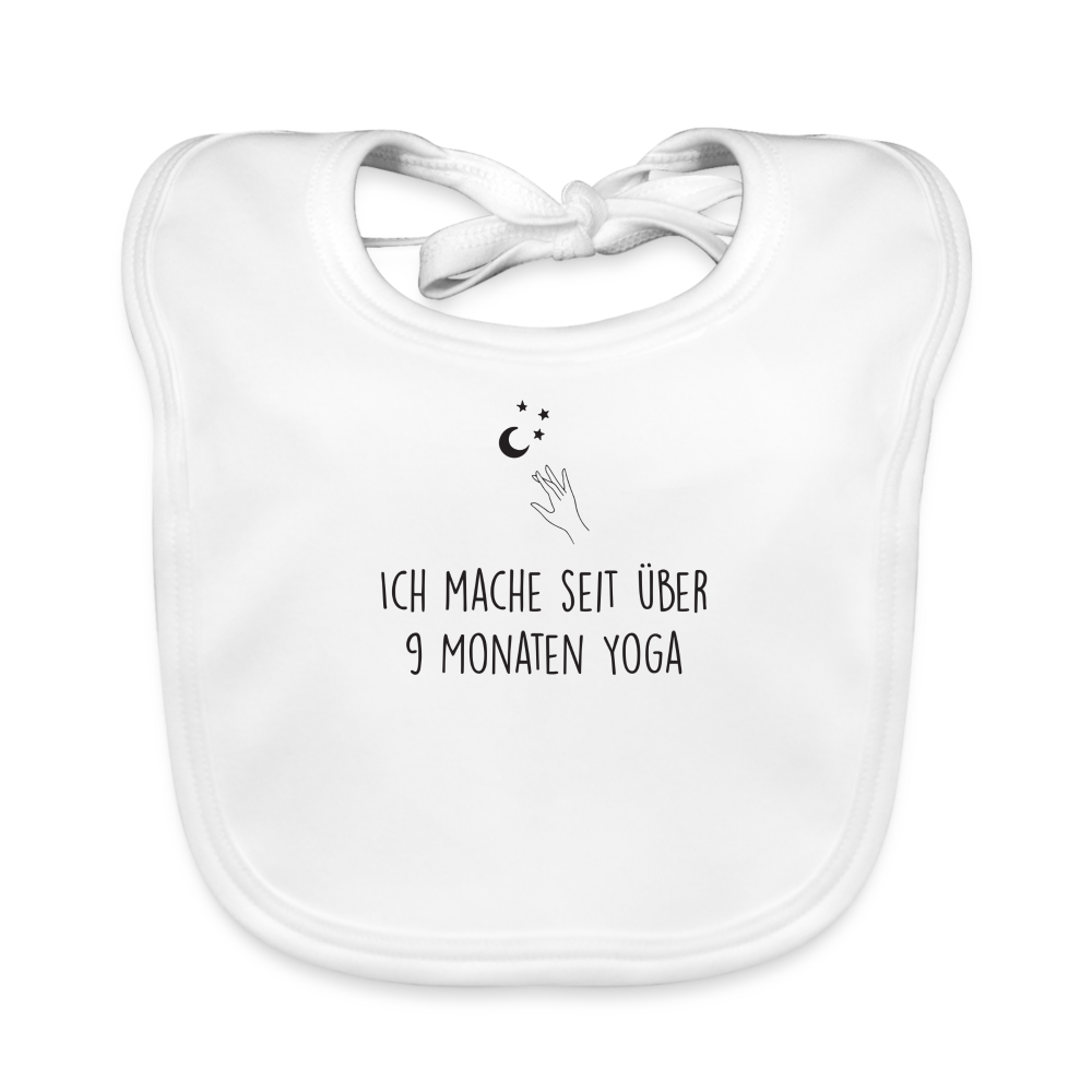 9 Monate Yoga / Baby Bio-Lätzchen - weiß
