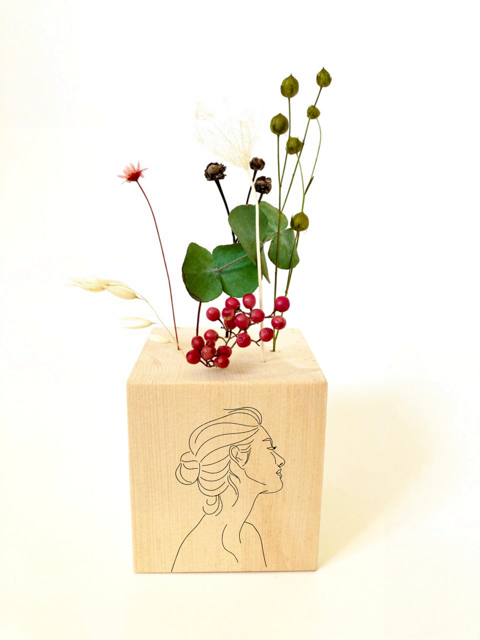 Zirben Flower Cubes / Selbstliebe Strichzeichnungen