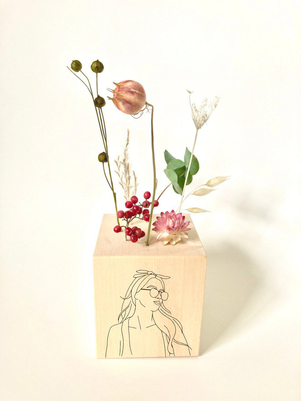 Zirben Flower Cubes / Selbstliebe Strichzeichnungen
