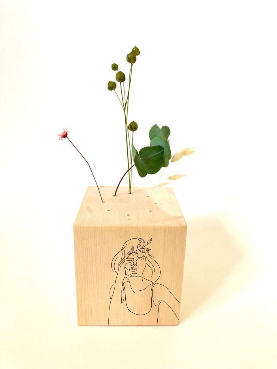 Zirben Flower Cubes / Selbstliebe Strichzeichnungen