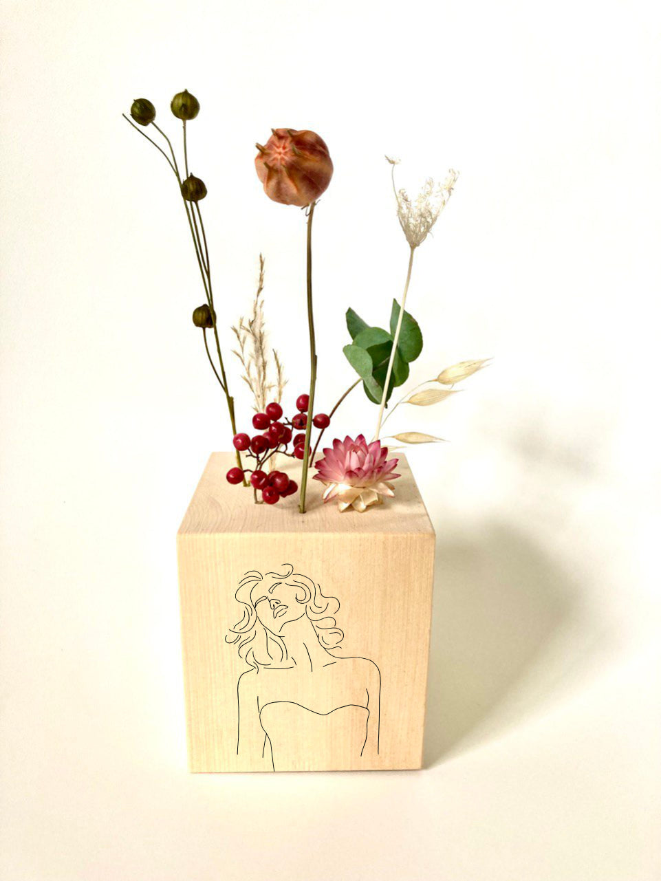 Zirben Flower Cubes / Selbstliebe Strichzeichnungen
