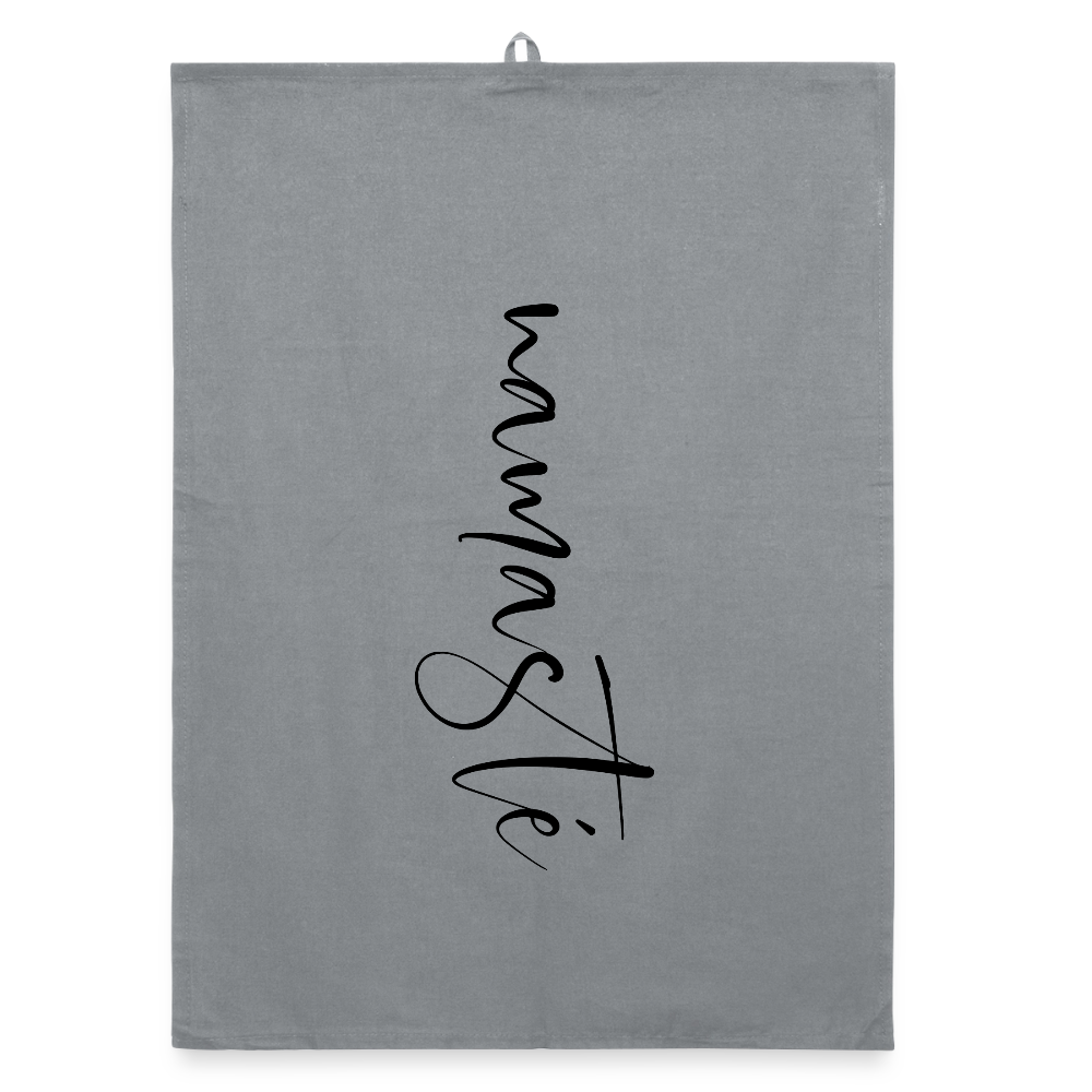 Namaste black / Organic Geschirrtuch - Grau