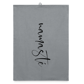 Namaste black / Organic Geschirrtuch - Grau