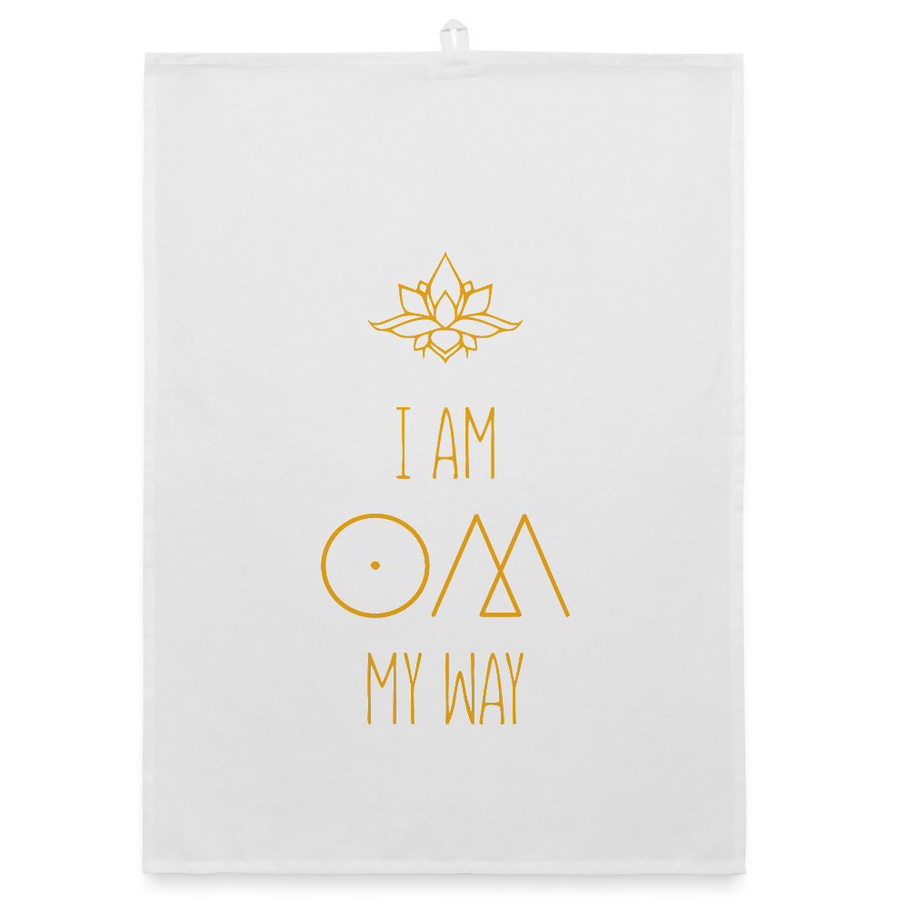 Om My Way / Organic Geschirrtuch - Weiß