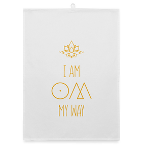 Om My Way / Organic Geschirrtuch - Weiß