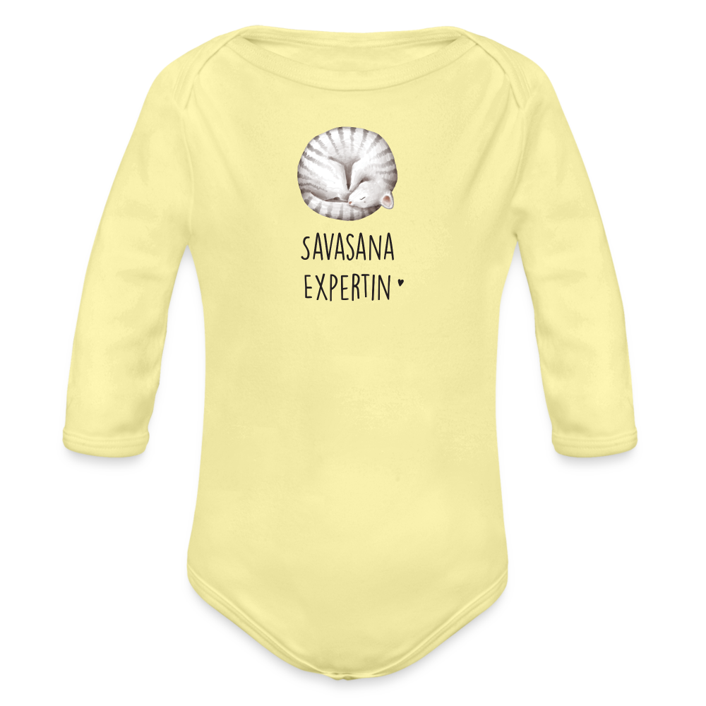 Savasana Expertin / Baby Bio-Langarm-Body - Hellgelb