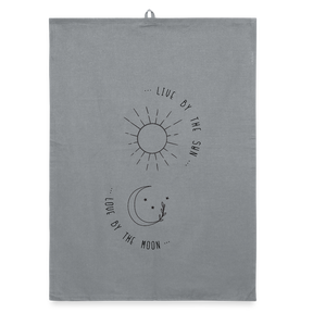 Sun Moon / Organic Geschirrtuch - Grau