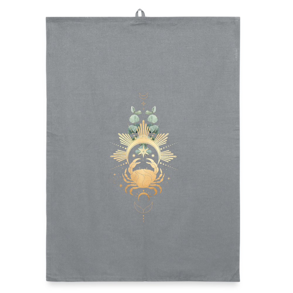 Goldene Krabbe / Organic Geschirrtuch - Grau