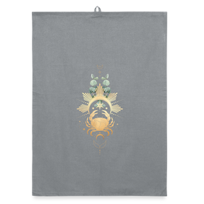 Goldene Krabbe / Organic Geschirrtuch - Grau