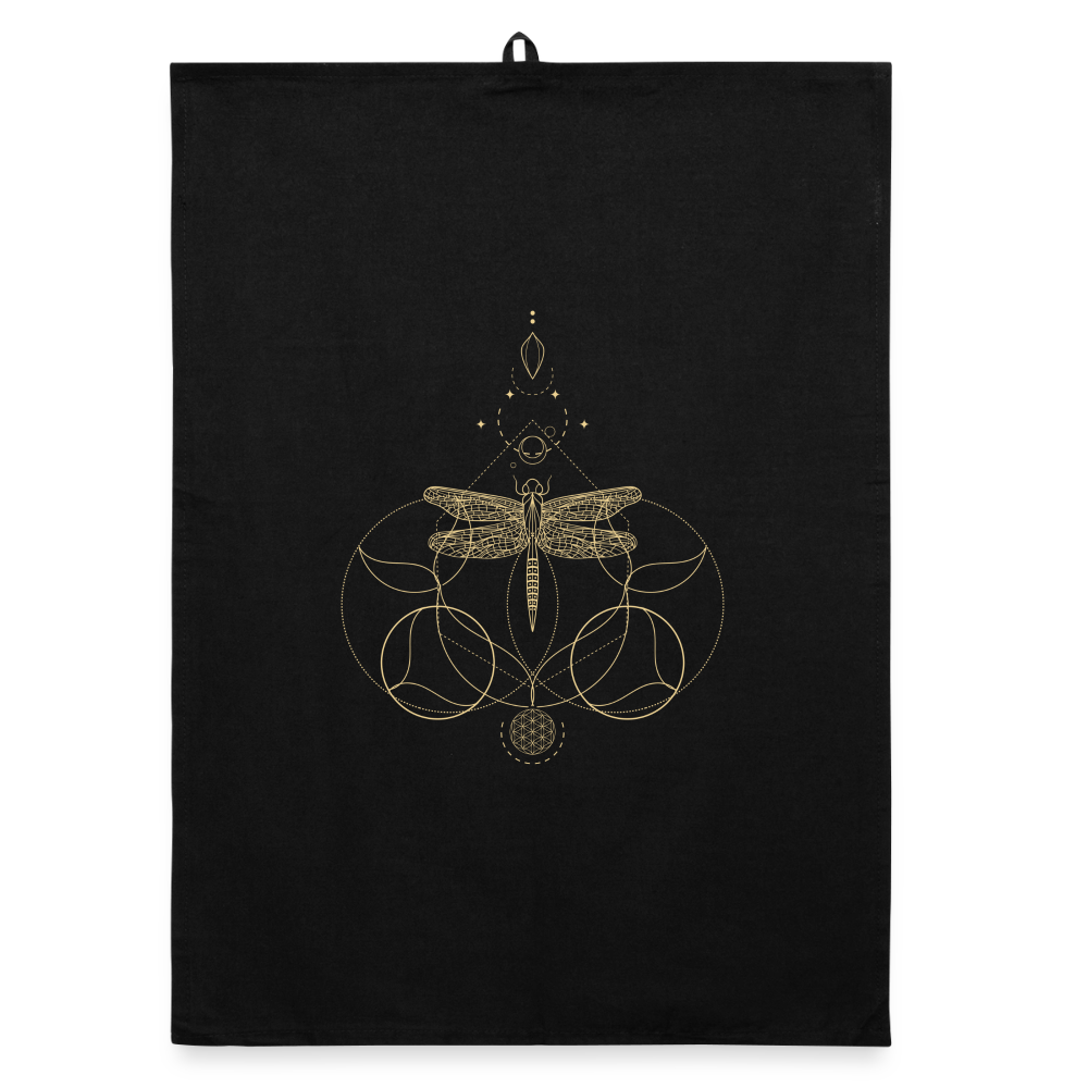 Libelle / Organic Geschirrtuch - Schwarz