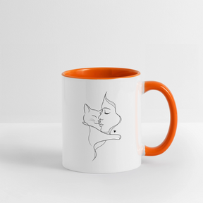 Katzenliebhaberin - Keramiktasse - Weiß/Orange