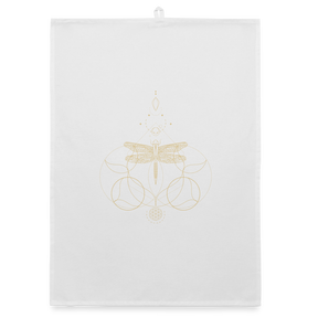 Libelle / Organic Geschirrtuch - Weiß