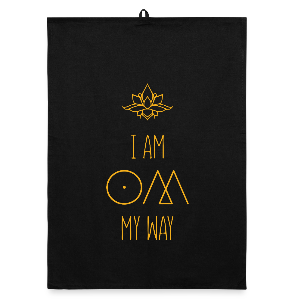 Om My Way / Organic Geschirrtuch - Schwarz